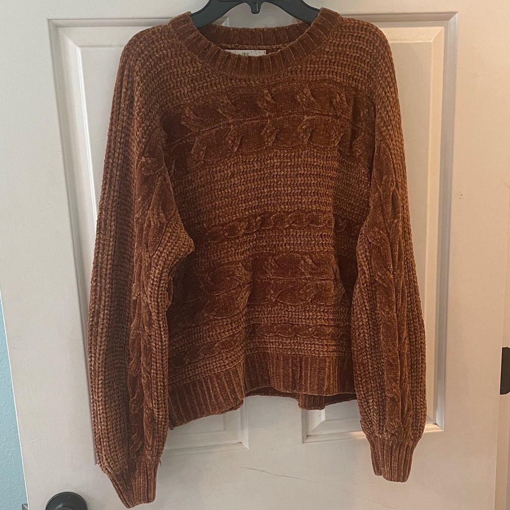 Brown Cable Knit Sweater